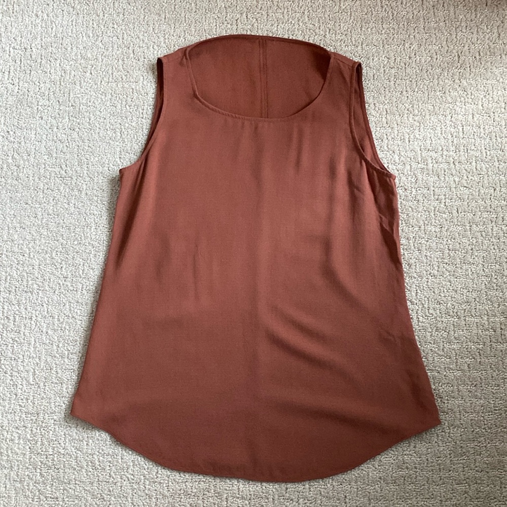Eileen Fisher Silk Georgette Shirttail Tank
